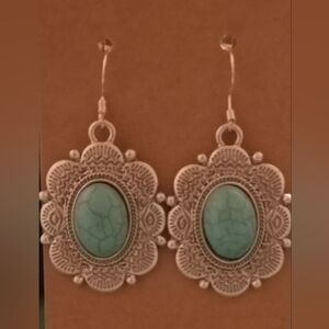 Elegant Silver and Turquoise Earrings